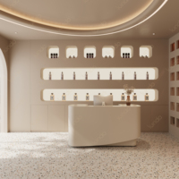 Sundo - Design personnalisé de salon de beauté de style luxueux avec éclairage LED, décoration, comptoir de réception, présentoirs complets pour l'ensemble du magasin