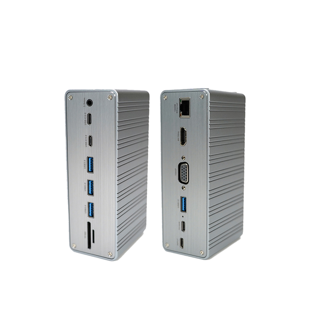 WFYEAR 13-in-1 Type-C Docking Station with Vertical Desktop USB-C to USB 3.0 Gigabit Ethernet Port VGA 100W PD Aluminium Alloy