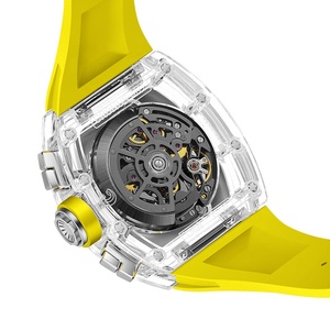 Đồng hồ đeo tay cơ khí hình thùng cao cấp của nam giới, thiết kế mặt số sáng tạo sáng tạo với dây đeo cao su và khóa bướm - Product Image 6