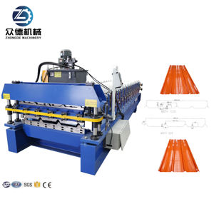Automatische doppels chichtige Trapez ziegel Rollen form maschine Farbige Stahldach ziegel herstellung Maschinen produktion - Product Image 1