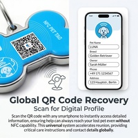 Etiqueta de Identificación para Mascotas de Lujo, de Alta Gama, con Chip NTAG215, Resistente al Agua, con Tecnología RFID y NFC, Borde Dorado de Acero Inoxidable, Forma de Flor, Pata o Hueso, para Rastreo de Mascotas