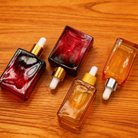 Flacons compte-gouttes en verre personnalisés de luxe, forme carrée, 10 ml, 15 ml, 30 ml, 50 ml, 100 ml (1 oz, 3 oz), pour sérum facial et huile essentielle pour barbe
