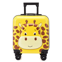 Adorable Valise à Roulettes Étudiant 18 Pouces pour Enfants, Motif Animal Dessin Animé Imprimé 3D, Bagage Cabine Neuf à Roues Pivotantes Universelles