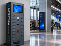 Casier de recharge intelligent commercial à 18 portes avec recharge sans fil, paiement par carte QR et espèces, station de stockage mobile sécurisée