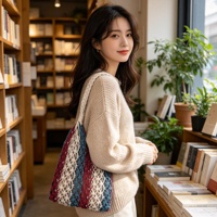 Sac à bandoulière pour femme en toile de coton, fait main, avec fermeture éclair, design portable, marque DingFeng, vente en gros personnalisée en usine