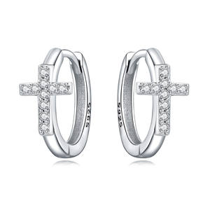 الأقراط الأكثر مبيعًا من الفضة الإسترلينية S925 ، أقراط بتصميم صليب وملصقة أحلام بالجملة - Product Image 5