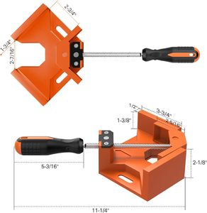 Rechtwinklige Klemme, 90° °   Aluminiumlegierung - Orange Einklauen-Eckzange, Klemmen für Holzbearbeitung mit Verstellbarer Schwenkbacke - Product Image 4