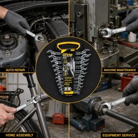 Jeu de clés à double extrémité GSFixtop, 12 pièces, métriques 6-32 mm, acier allié, qualité industrielle, OEM pour la réparation automobile