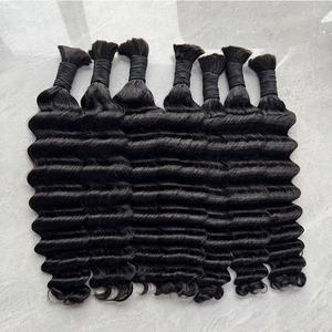 Vietnamese Human Hair Bulk Deep Wave No Weft Natural Color Soft Full Ends Hair For Boho <b>Braids</b> And <b>Wig</b> Making - Product Image 1