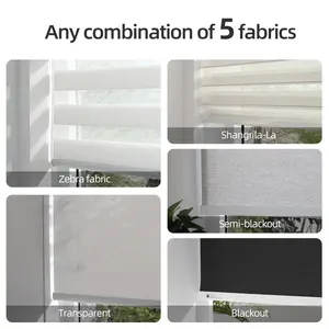 Ready Made Curtain Blackout Zebra Blind Fabric Transparent Smart Blind Curtain Double Window Blinds Roller Shades For Windows