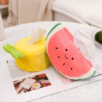 Creatieve fruit knuffels tissuebox hoesje schattige zachte pluche speelgoedjes ananas watermeloen avocado knuffels voor auto huis cadeau
