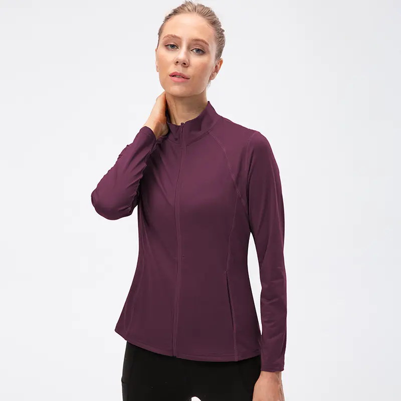 New running quick-drying jacket women's long-sleeved stand-up collar yoga fitness clothing professional sports tight top