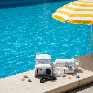 Clorador de sal de placa de titanio automático portátil, herramienta de limpieza de piscina de agua de larga vida útil ecológica, accesorio de plástico - Product Image 1
