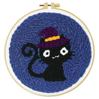 Kit d'aiguille de poinçon de chat noir bricolage Kit de broderie Kit d'aiguille artisanat passe-temps peinture suspendue pour cadeau