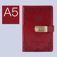 Bloc-notes en cuir PU, personnalisé, avec Logo, personnalisé, couverture rigide, pour Journal intime de Fitness, agenda, fourniture de bureau, avec serrure à Code