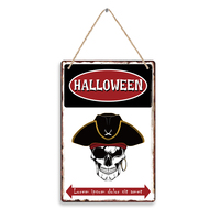 Populaire vintage Halloween pirate squelette conception en bois artisanat tenture murale en bois signe décor