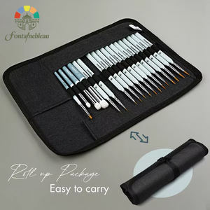 Pinceaux fins pour peinture miniature <span class=keywords><strong>Fontainebleau</strong></span> Drybrush, qualité supérieure, micro-détails, ensemble de pinceaux pour peinture miniature, pour la peinture artisanale - Product Image 1