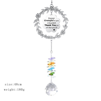 Guirnalda de cristal Natural con letras, carillón de viento de gratitud, atrapasol, decoración del hogar, colgante, adornos llamativos, regalo