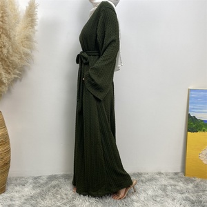 1955-1# New Winter Design Loose Sleeves Simple Classy Warm Sweater Women Winter Cardigan Fashion Popular <b>Abaya</b> - Product Image 2