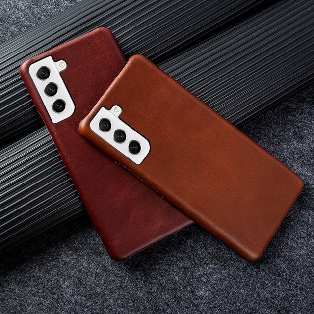 For Samsungs20 S21 S22 S23 case for Samsung S21FE Brand Designer Real Leather Handmade Luxury Mobile Phone case