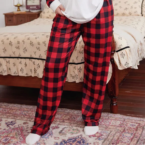 Pantalons de pyjama unisexes pour adultes, à carreaux multicolores personnalisables, pour la maison, Noël, hiver, pantalons de Noël, pyjamas assortis pour Noël - Product Image 2