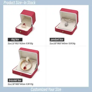 Factory In Stock High Quality PU Leather Jewelry Box Bracelet Pendant Ring Jewelry Packaging