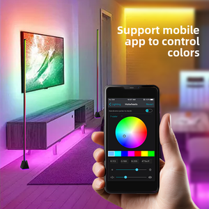 Modern RGBIC LED Floor Lamp Adjustable Color Temperature Dimmable for Music Games Living Room Desk Use Via App Remote <b>Control</b> - Product Image 4
