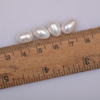 7/8*11mm demi-trou percé baroque riz perle d'eau douce culture bon lustre naturel blanc perle perles en vrac résultats de bijoux