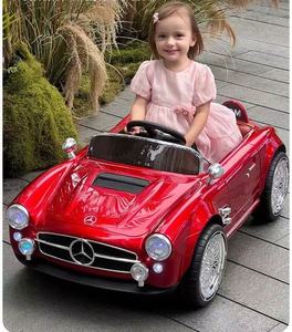 Vehículo Eléctrico para Niños, Modelo <span class=keywords><strong>Mercedes</strong></span> Clásico Rojo Burdeos, con Control Remoto, Cuatro Ruedas, Potente, con Música y Luces, Ligero - Product Image 3