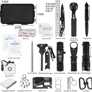 Kit d'outils de survie et d'aventure, 15 cm de long, multifonctionnel, fournitures d'urgence pour l'extérieur, équipement de premiers soins compact - Product Image 2