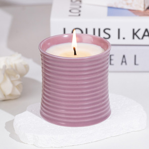 Custom Slim Waist Ceramic Cup Soy Wax <b>Candle</b> Smokeless Fresh Scent <b>Long</b> Lasting Home Aromatherapy Ornament - Product Image 1