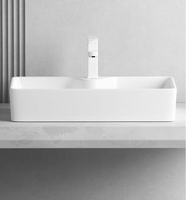Salle de bain Toilette Lavabo Évier Comptoir Carré Lavabo Navire Évier Moderne Céramique