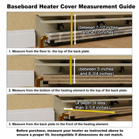 Cache-radiateur réglable en acier galvanisé de 1,2 m, blanc, résistant à la rouille, avec embouts gauche et droit pour chauffage hydronique