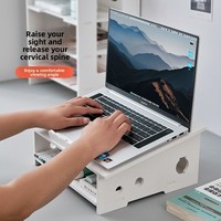 Rallonge de hauteur pour ordinateur portable Organisateur de bureau Support de moniteur de bureau pour dortoir Support de rangement pour bureau d'ordinateur
