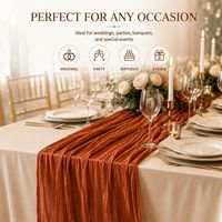 Chemin de table en gaze de coton, style bohème, rustique américain, transparent, nouvelle arrivée pour la décoration de table de mariage, événement, fête d'anniversaire