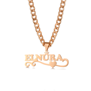 Nuova collana con nome personalizzato del nord in acciaio inossidabile con nome personalizzato della fabbrica di gioielli di moda con corona d'amore collane pendenti da donna - Product Image 6