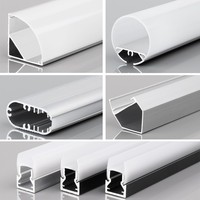 Perfil LED de aluminio empotrable sin recortes para paneles de yeso, con difusor y tapas de extremo, para pared, paneles de yeso y techo