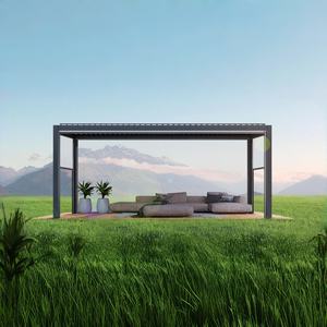Pergola motorisée d'extérieur moderne Toit à persiennes en aluminium imperméable Pergola de jardin en métal <span class=keywords><strong>Couverture</strong></span> d'ombrage - Product Image 1