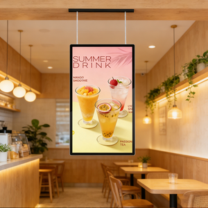 Écran mural suspendu HD, affichage numérique, menu, panneau publicitaire LCD, matériau métallique pour restaurant, café - Product Image 6