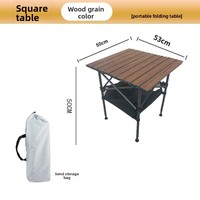 Table de camping pliable ultralégère à hauteur réglable avec poche en filet, table de pique-nique et barbecue portable avec filet de rangement