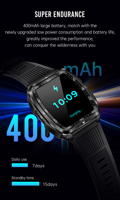 VALDUS 400mAh Batería Soporte Oxígeno en la sangre Monitoreo de la presión arterial Impermeable Smartwatch Control de música VD22 Reloj inteligente