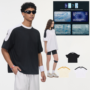 Camiseta Cnshell de 240 g/m², Color Contrastante, Antibacteriana 7A, Corte Holgado, Sensación Fresca, Manga Raglán, Secado Rápido Inteligente - Product Image 1