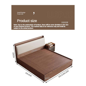 Nuovo stile di moda Up-holdered letto con comodini speciali prezzo all'ingrosso personalizzato noce king Size pavimento letto matrimoniale per bambini - Product Image 6