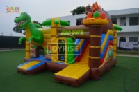 Château gonflable dinosaure avec toboggan, château de saut, château gonflable pour divertissement en plein air