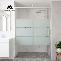 Mars Villa Paroi de douche coulissante réglable 120-140 cm, Lignes Blanches, Fabriqué en Chine, Style Personnalisé, Fournisseur