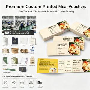 Cartes de visite personnalisées en papier offset, bons de réduction imprimés détachables pour hôtel, restaurant, buffet, petit-déjeuner, déjeuner - Product Image 1