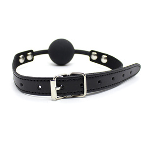 Cintura in morbida pelle bocca aperta bavaglio bondage sessuale palla in silicone schiavo fetish per coppie BDSM - Product Image 2