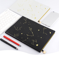 Promotionnel élégant luxe blanc étoilé papier à couverture rigide personnalisé A5 or bordure couture reliure cadeau cahier Journal planificateur