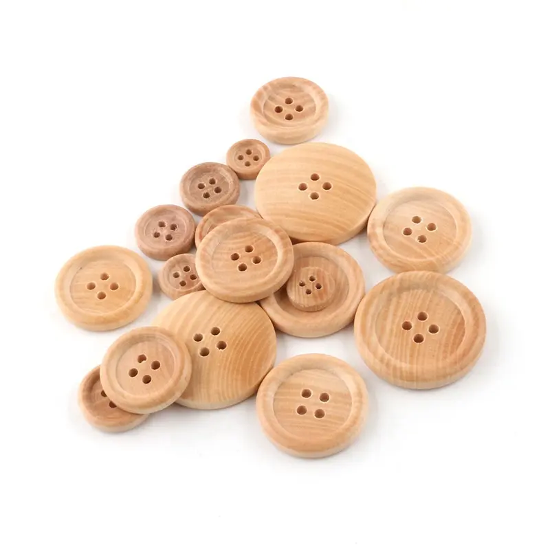 Production Wholesale Customized Brand Name Custom natural wood buttons wooden garment custom wood buttons