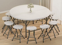 Table ronde pliable pour le camping en plein air, table à manger pliable, grande table ronde de pique-nique, table pour banquets de mariage en plein air